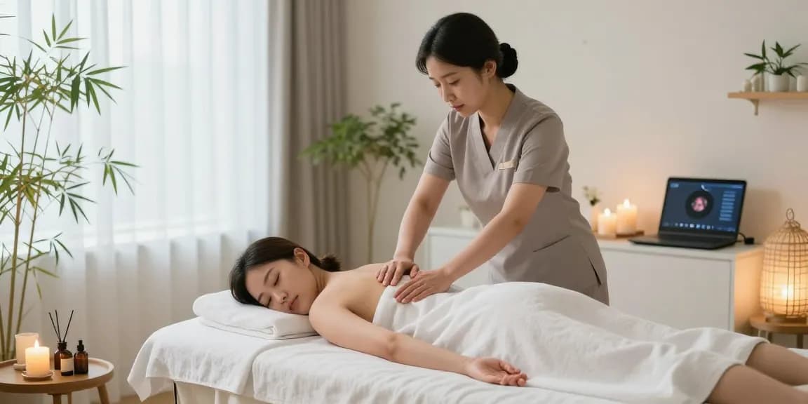 Experience a professional 강남출장마사지 with a serene ambiance, showcasing a Korean therapist delivering soothing services.