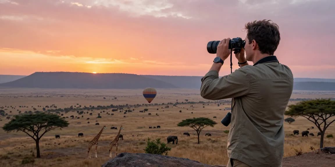 NAGA2000 traveler enjoying the stunning landscape of Kidepo Valley National Park during sunrise, reveling in the adventure.