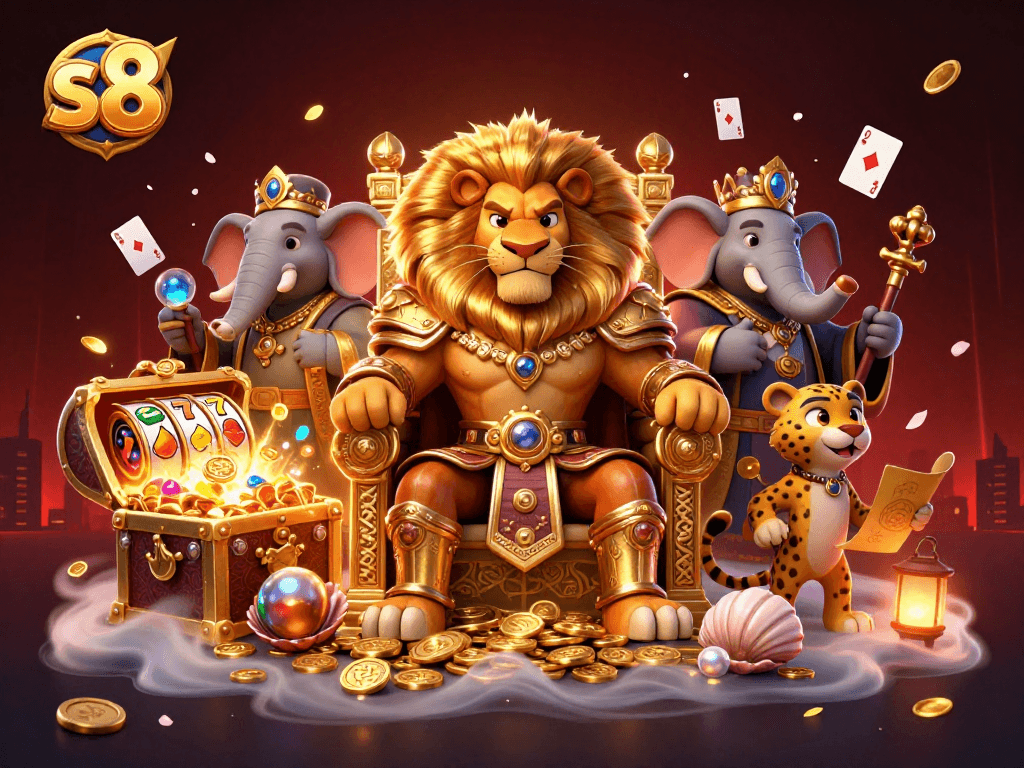 Engage with exciting s8 casino adventures featuring a fierce lion king and winning slot reels.