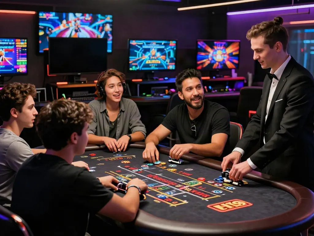 Engaging gamers enjoying live casino experience at H19 for thrilling entertainment.