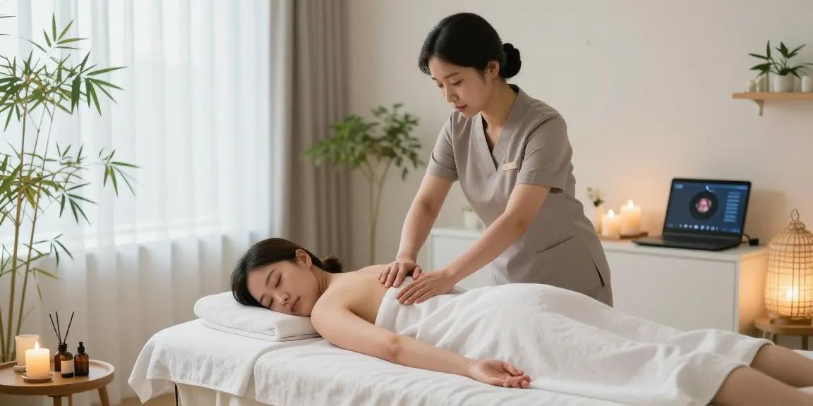 Experience a professional 강남출장마사지 with a serene ambiance, showcasing a Korean therapist delivering soothing services.