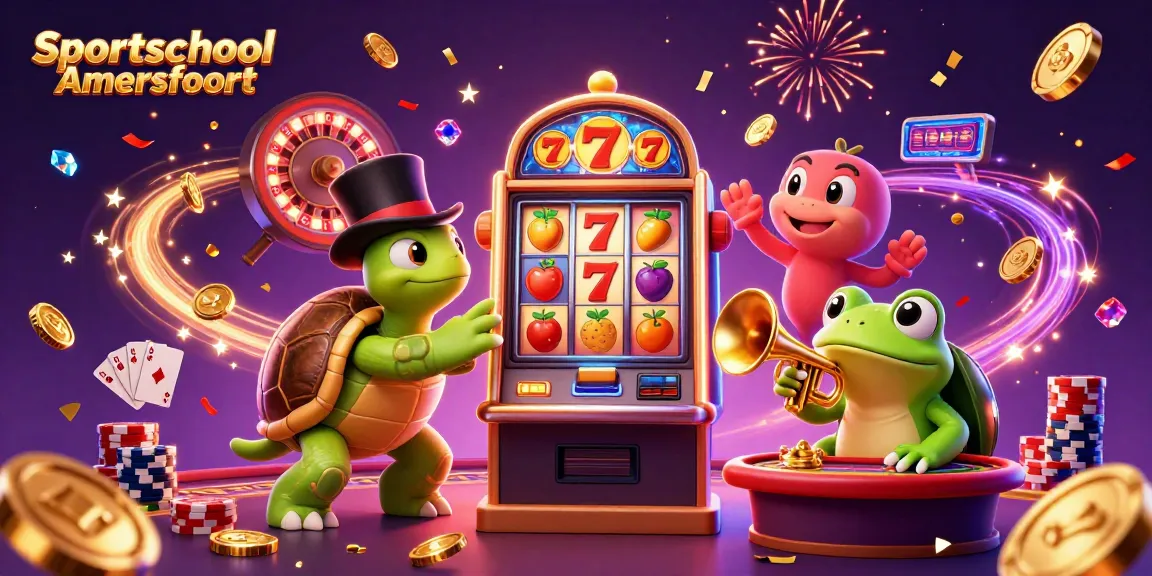 Experience exhilarating gaming at Sportschool Amersfoort with vibrant slot symbols and exciting casino action.