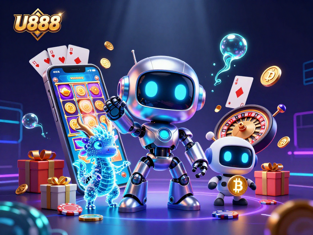 Experience thrilling gaming at U888 with vibrant 3D visuals and exciting casino elements.