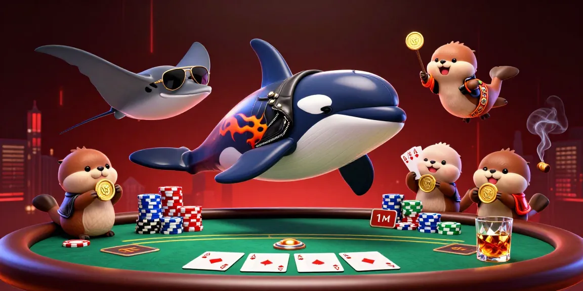 Kubet's vibrant 3D casino scene shows an orca whale, stingray, and sea otters gambling joyfully.