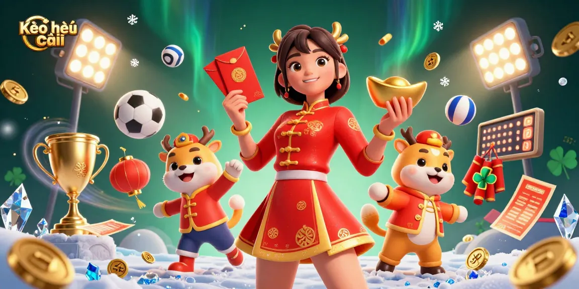 Kèo nhà cái showcases vibrant visuals of sports betting with energetic characters and action elements.