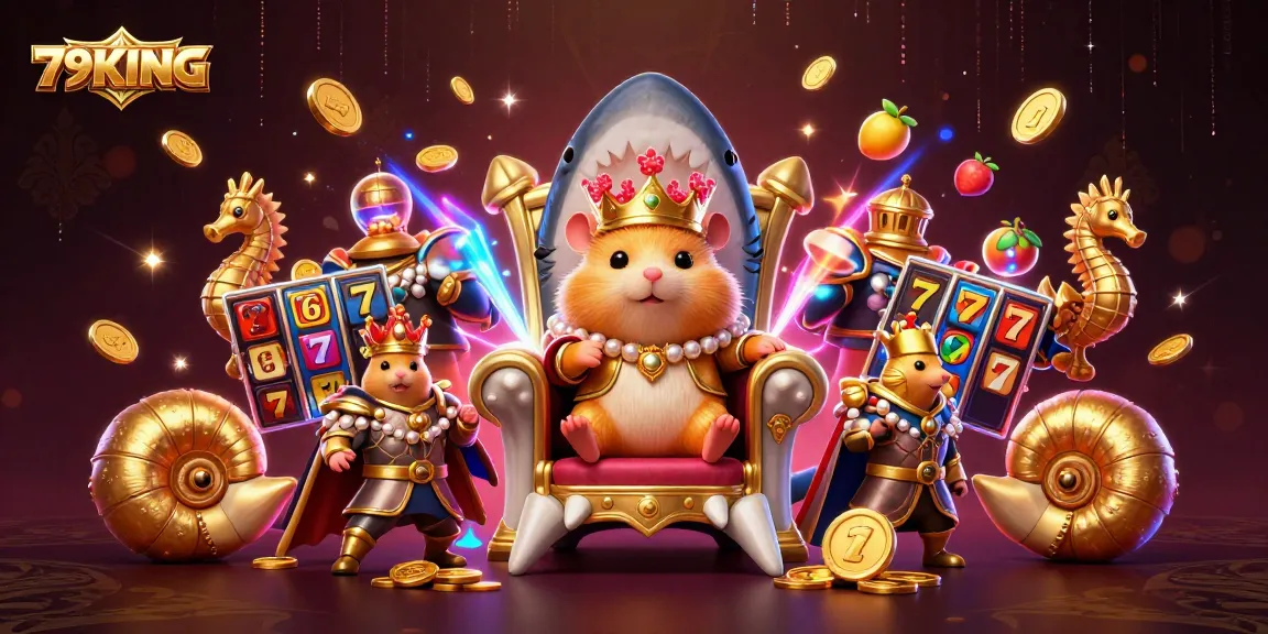 Play slots and win jackpots with 79KING, featuring a colorful 3D casino scene