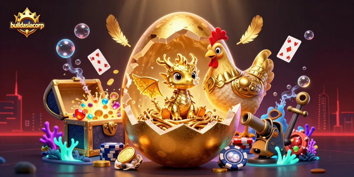 Buildasiacorp showcases thrilling casino creativity with a golden dragon amid poker chips.