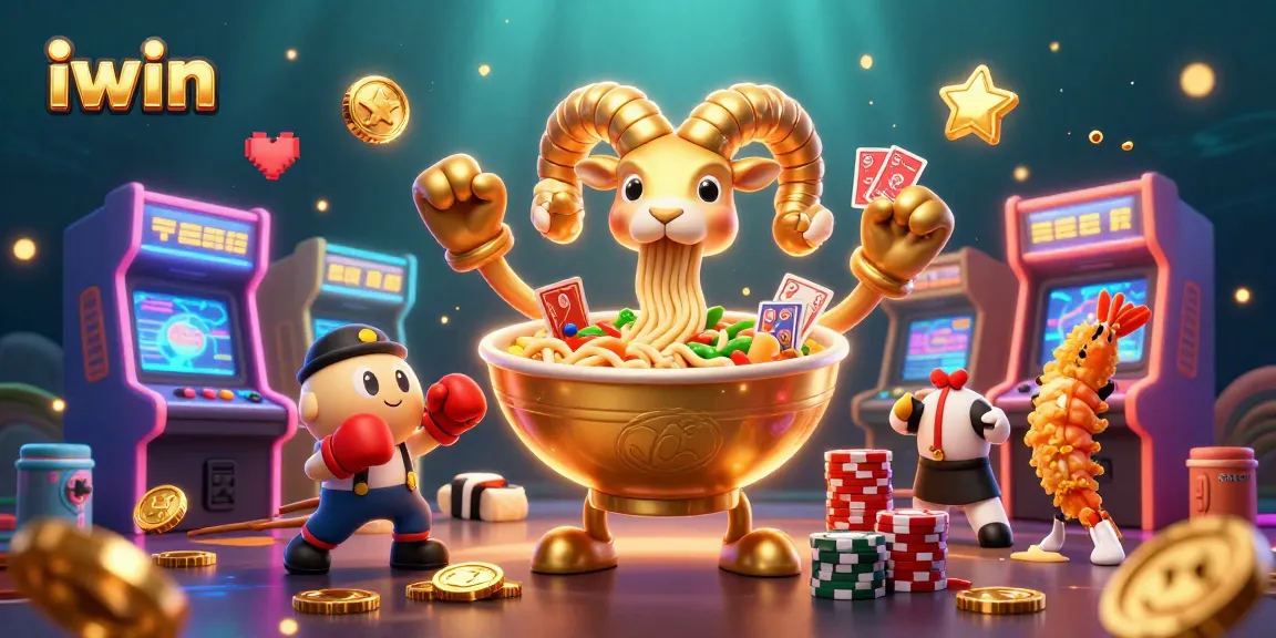 Experience the thrill of iwin with a vibrant 3D cartoon scene of casino games.