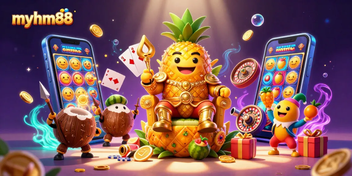 Experience the vibrant action of myhm88 with a stunning 3D illustration featuring a casino scene.