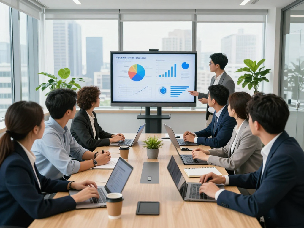seánbowieforaz team collaborating in a bright modern office space during a strategic meeting