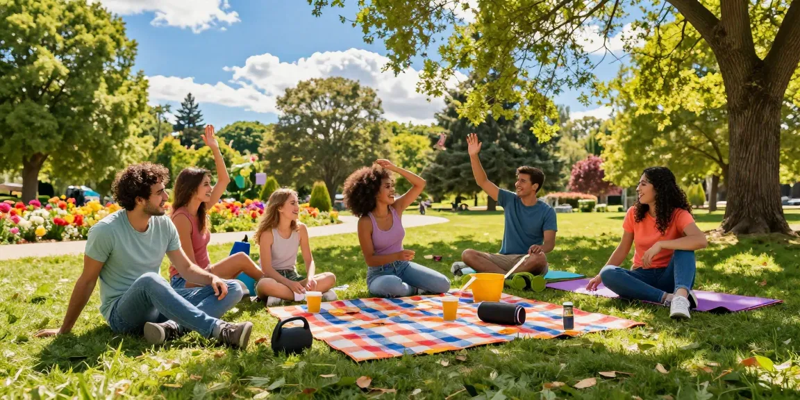 Friends enjoying a sunny picnic in the park with Motchill vibes.