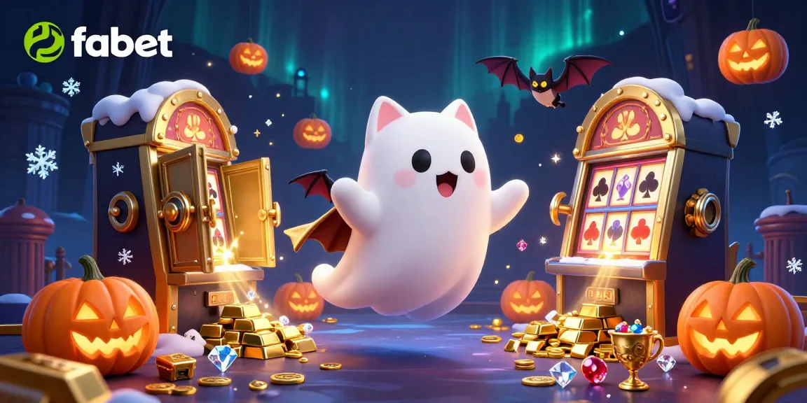Experience fabet's haunted casino with a ghostly cat, treasure vault, and glowing gems.
