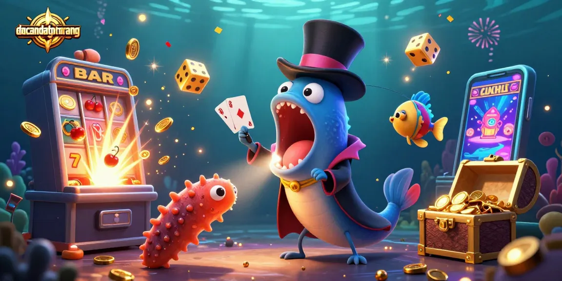 Experience dacsandatphanrang through an engaging casino scene with characters illustrating exciting games and elements.