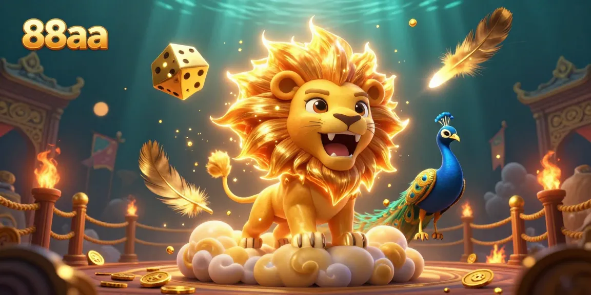Engage in thrilling bets with 88aa amidst a vibrant 3D casino universe brimming with golden coins.