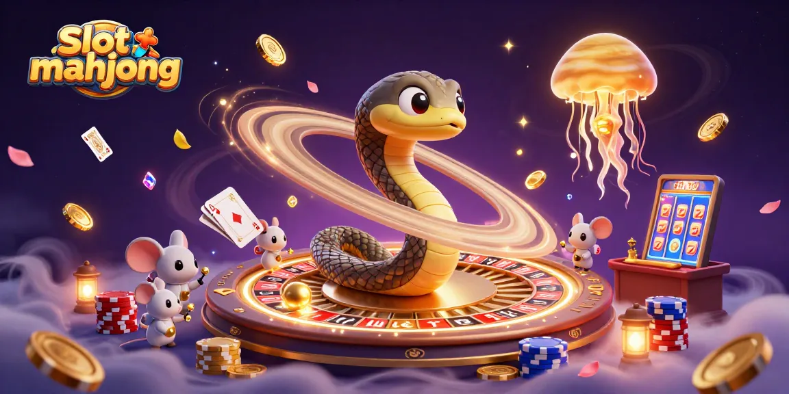 Spin the reels of slot mahjong with cosmic elements and vivid graphics in this vibrant gaming scene.