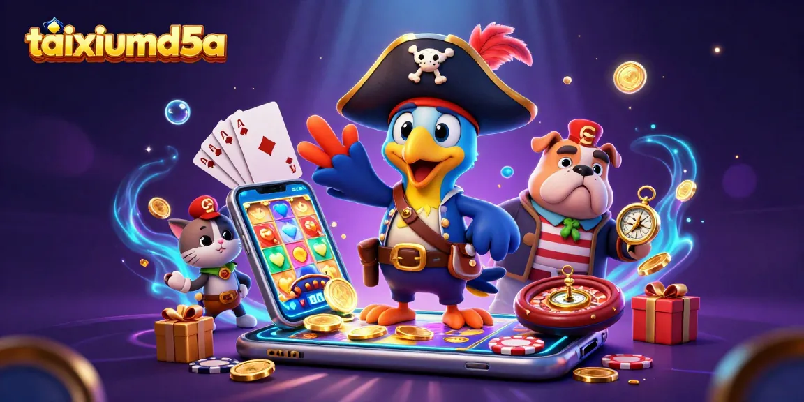 Experience thrills at taixiumd5a with vibrant slot games, pirate characters, and festive casino fun.