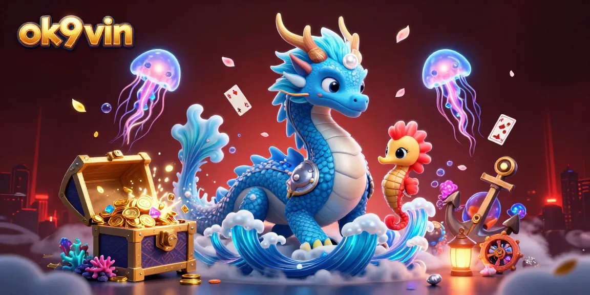 Experience the thrill of online betting with ok9 vin, featuring dynamic elements like treasure and neon jellyfish.