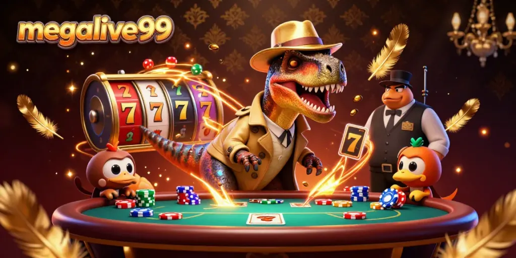 Uji strategi di meja poker dengan megalive99 saat velociraptor mengambil risiko di kasino.