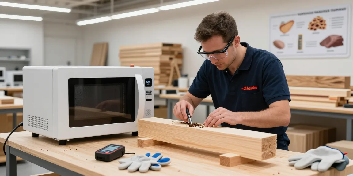 Shashel microwave device in action, eliminating wood-boring insects safely and effectively.