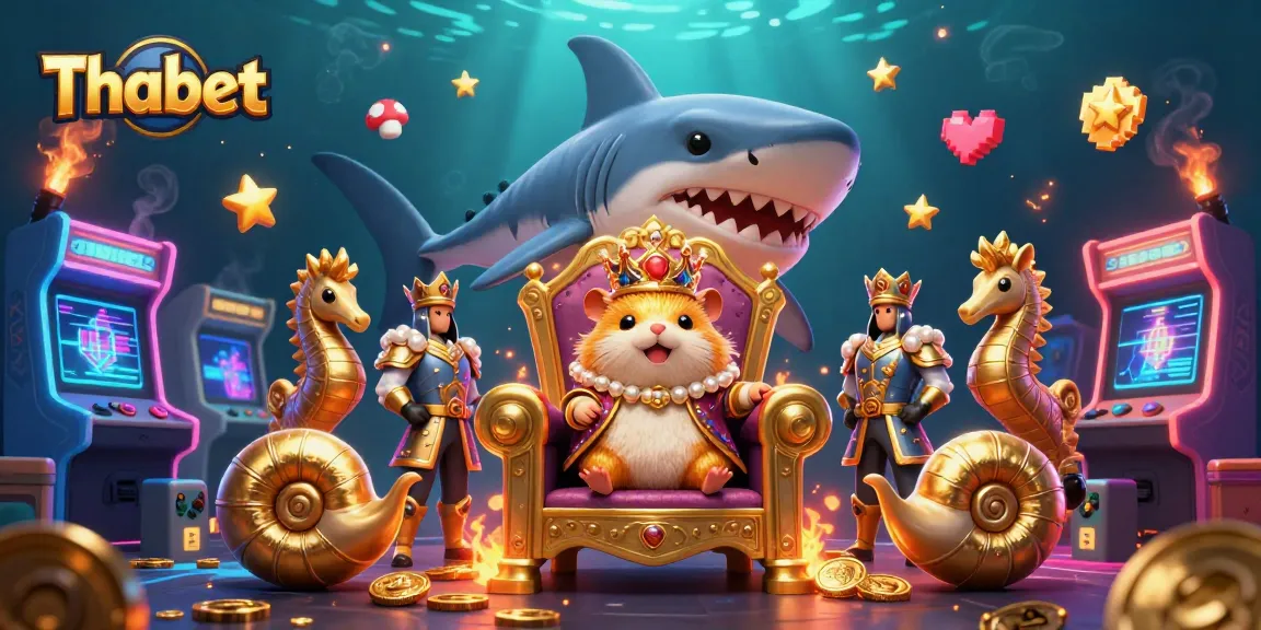 Experience Thabet's thrilling gaming with fantastical characters in a rich casino-themed 3D scene.