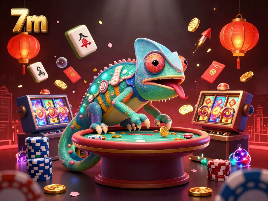 Experience the thrill of 7m casino with a vibrant chameleon owner and dynamic game elements