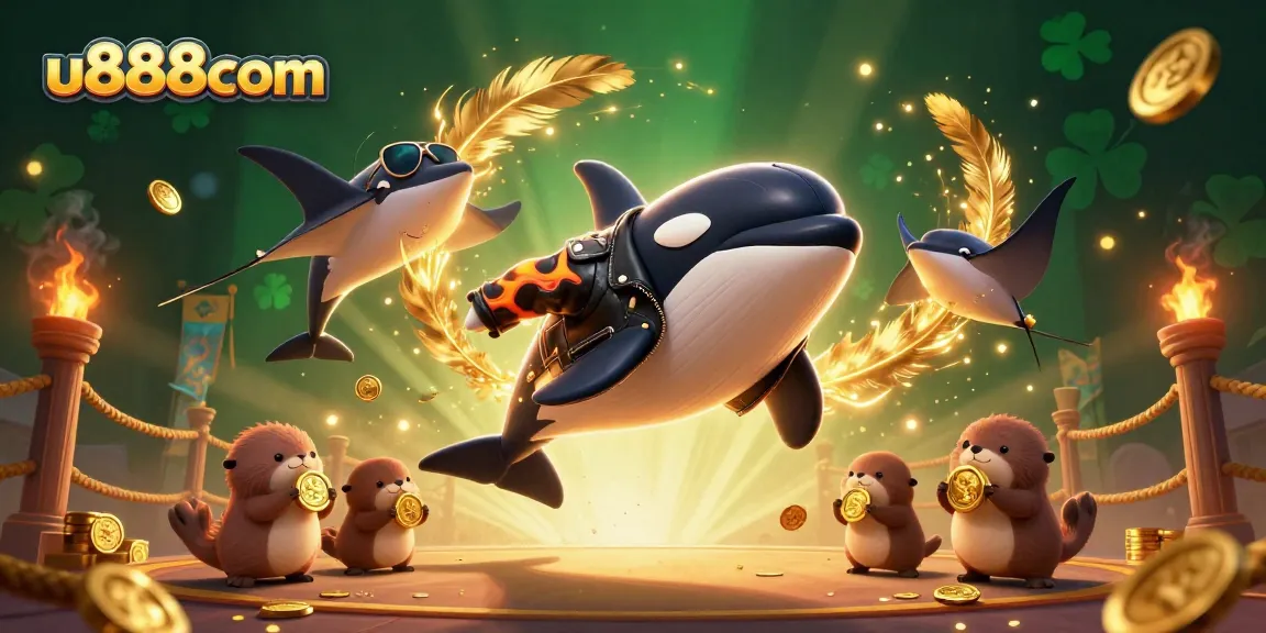 Engage in exciting games with u888com while exploring a vibrant underwater casino scene.