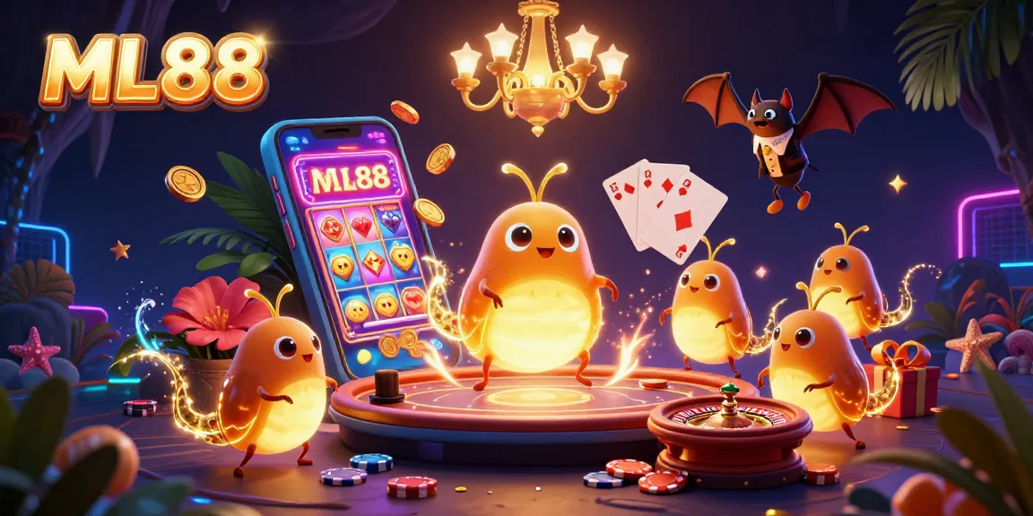 Engage in the captivating ML88 casino experience with glowworms lighting up the game tables.