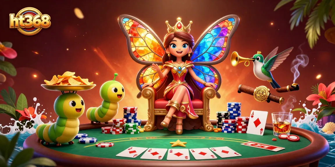 Experience the thrill of gaming at ht368 with a vibrant casino scene featuring colorful poker elements.