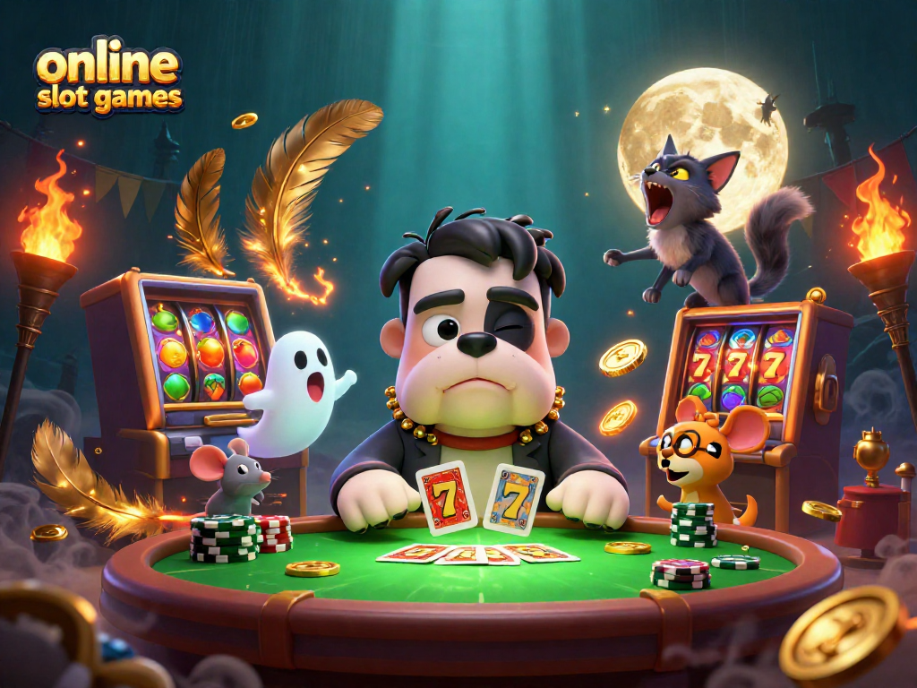Engage in thrilling online slot games with fun characters and dynamic casino elements.