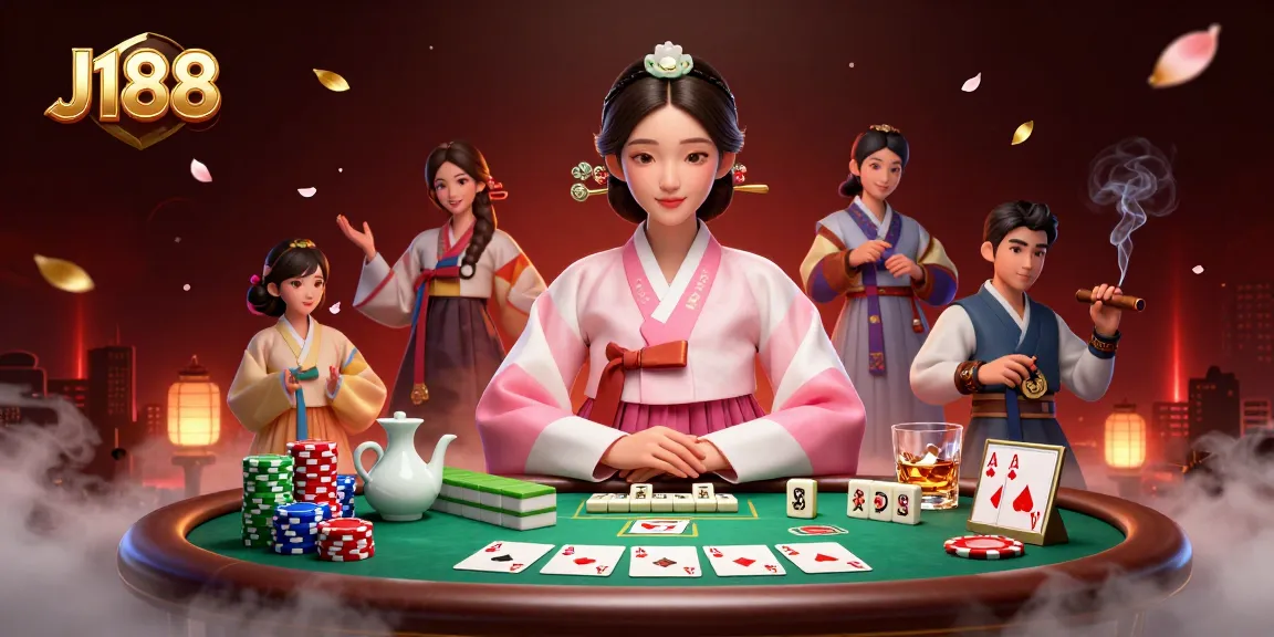 Participate in J188's engaging poker scene filled with vibrant elements and dynamic ambiance.