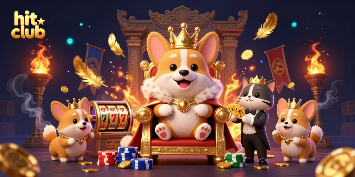 Hit club: Spin slots and win with our royal corgi at the vibrant casino!