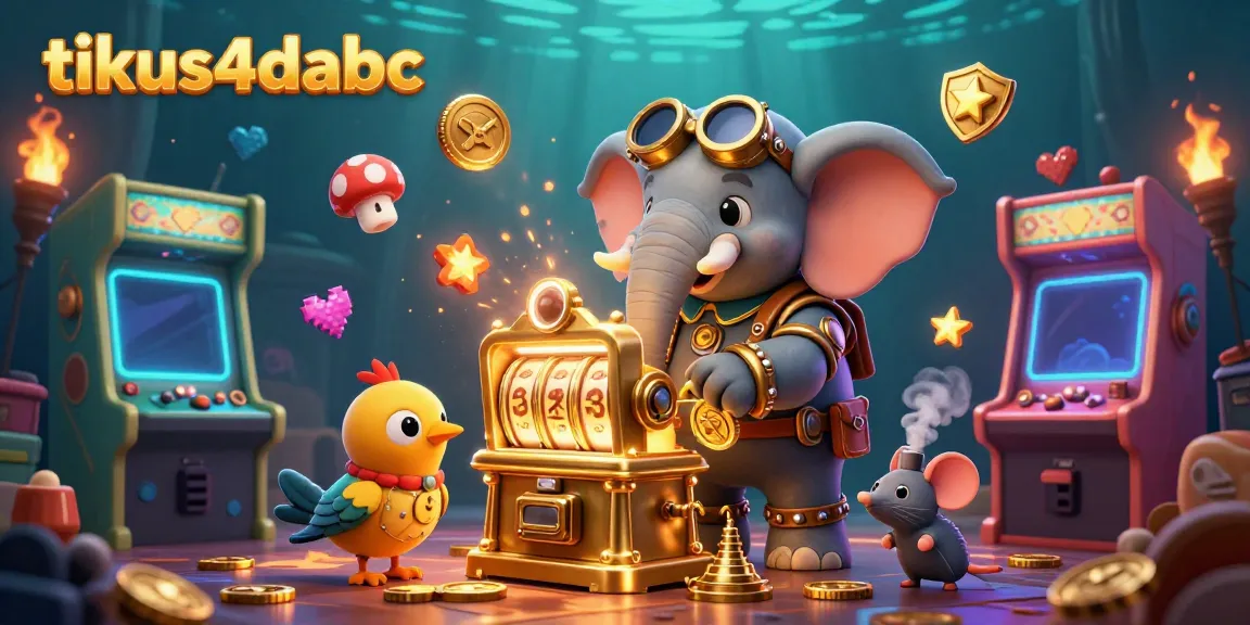 Experience thrilling winning moments with tikus4dabc in this vibrant casino illustration featuring dynamic slot machines and gaming elements.