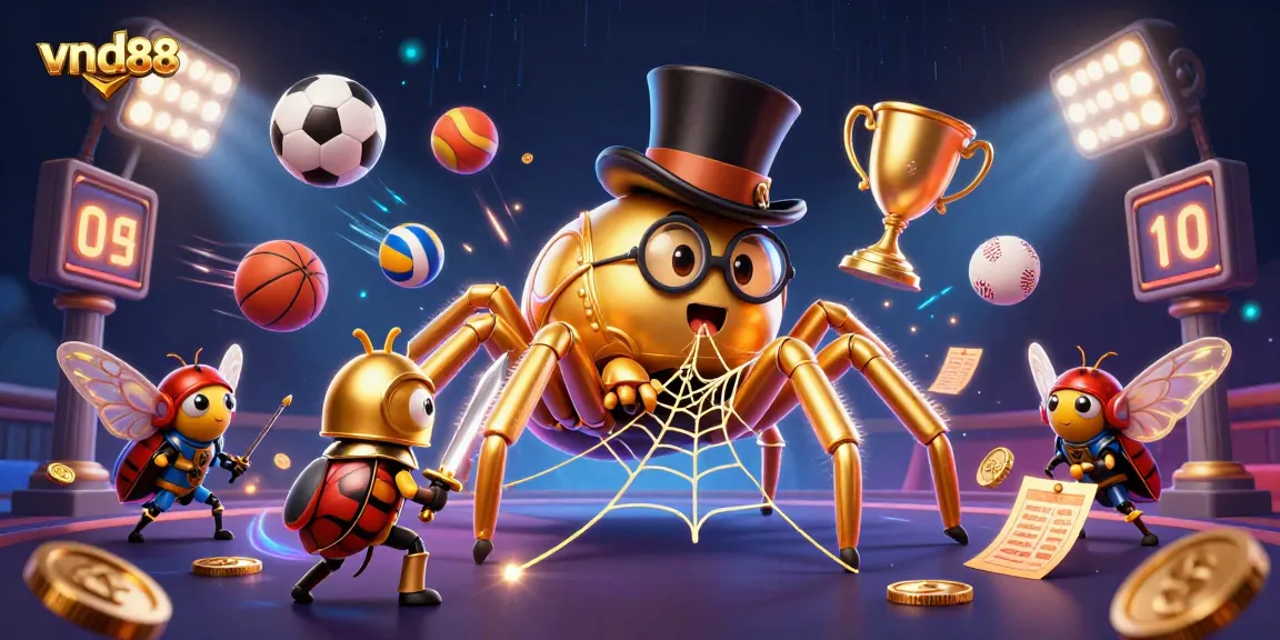 Bet on exhilarating games with vnd88, featuring lively characters and dynamic casino elements.