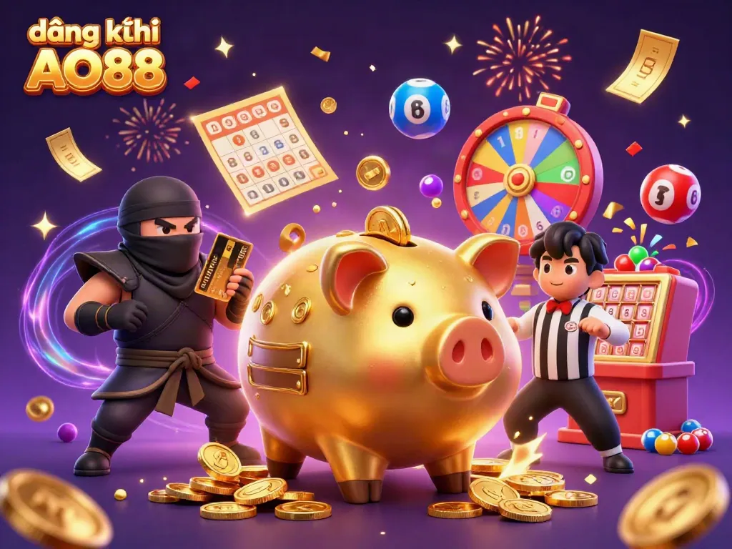 Experience exciting gameplay with đăng ký AO88 at the dynamic casino scene filled with vibrant elements.