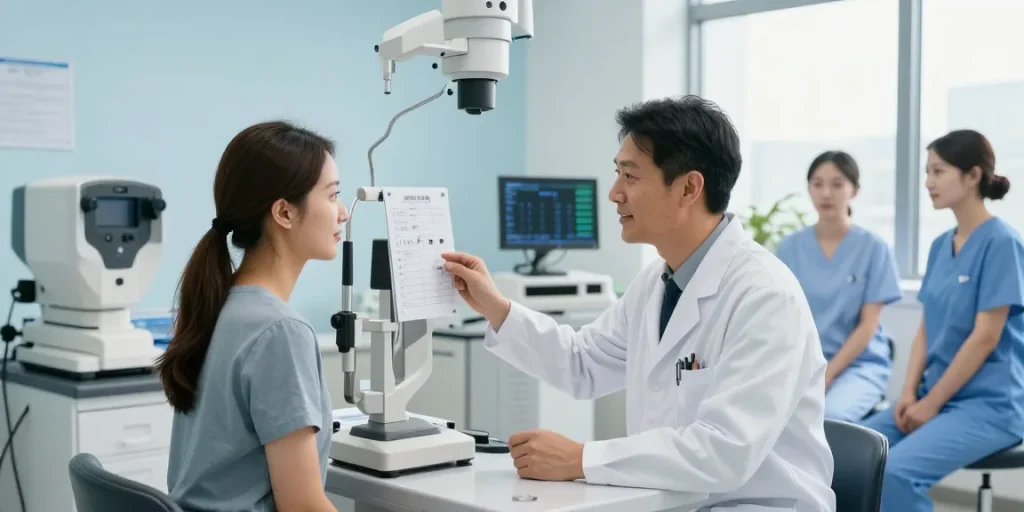 Advanced eye care consultation at snuseoulglobal.com clinic, showcasing personalized treatment options and modern technology.