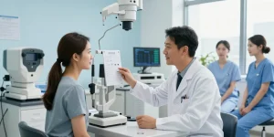 Advanced eye care consultation at snuseoulglobal.com clinic, showcasing personalized treatment options and modern technology.
